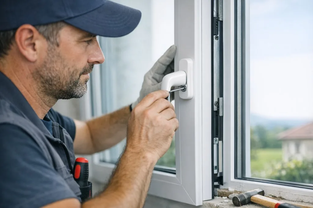 Window installation work in progress